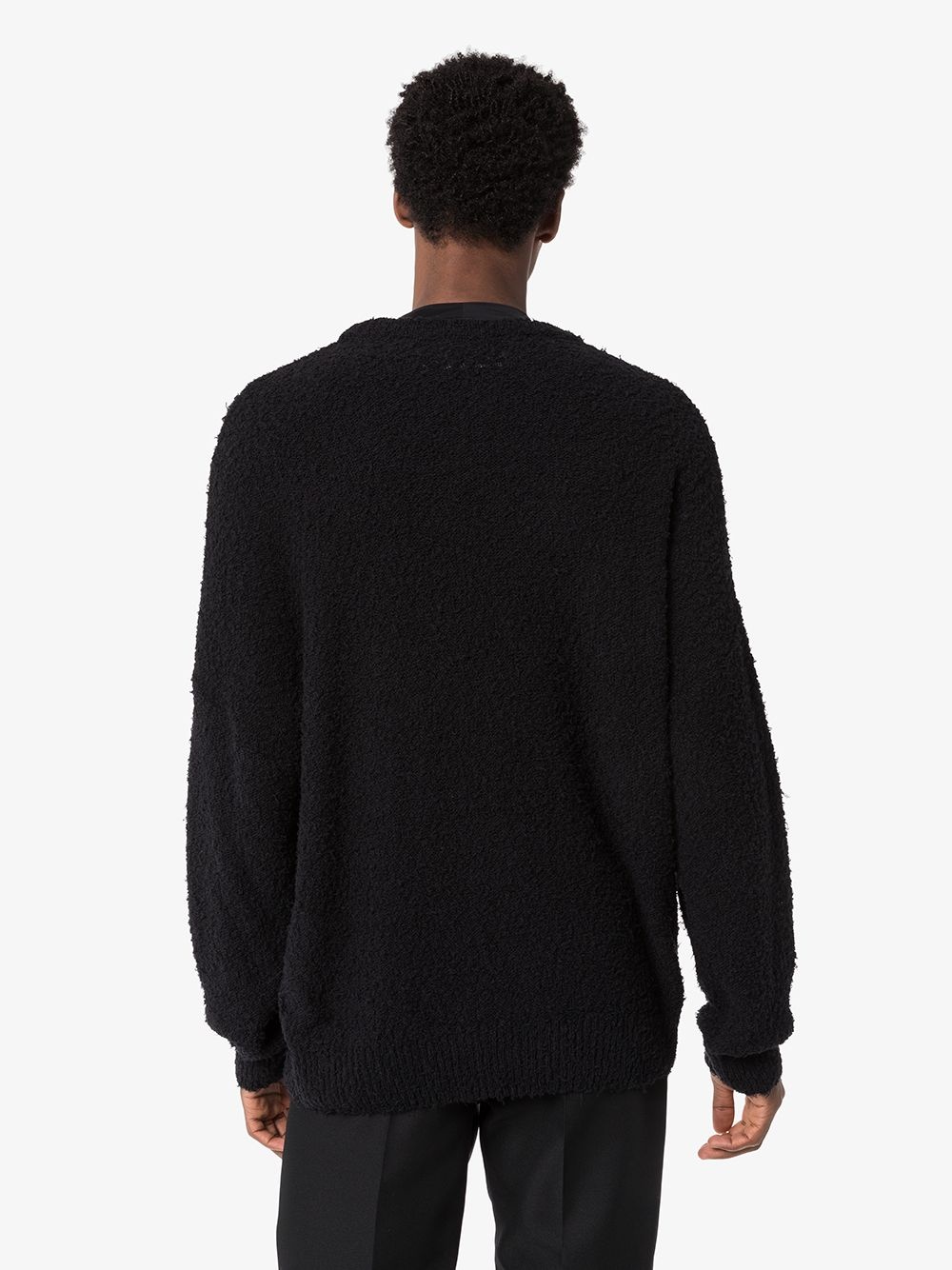 textured logo knitted jumper - 3