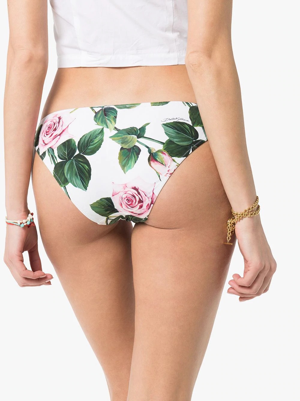 Rose print bikini bottoms - 4