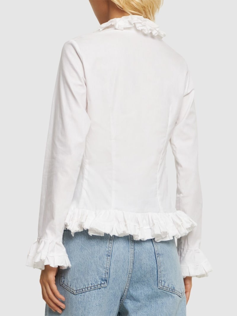 Ruffled poplin long sleeve shirt - 3