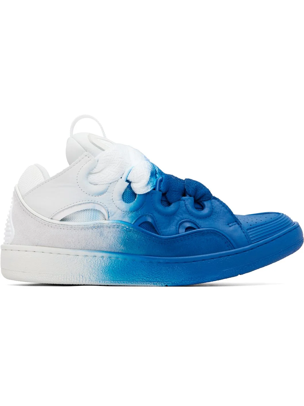 Blue & Off-White Spray Curb Sneakers - 1