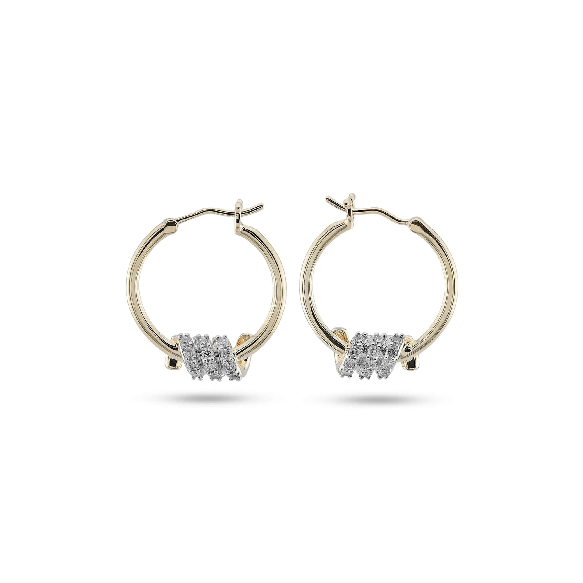 Twinkling Twine Pave Hoops - 1