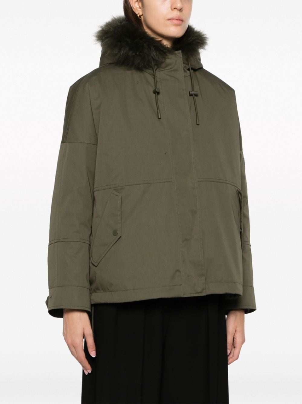 reversible hooded cropped parka - 3