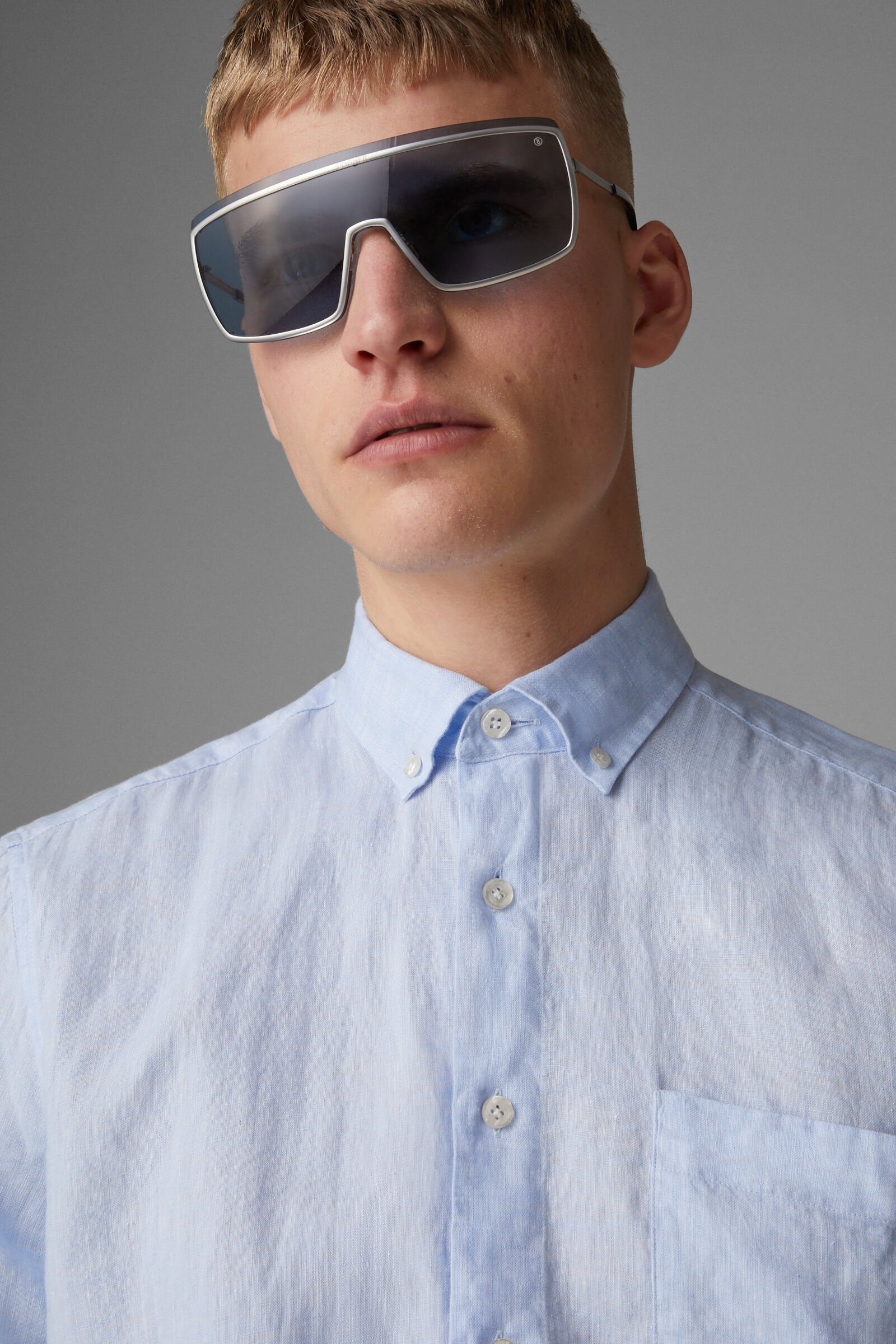 Lykos Short-sleeved linen shirt in Light blue - 4