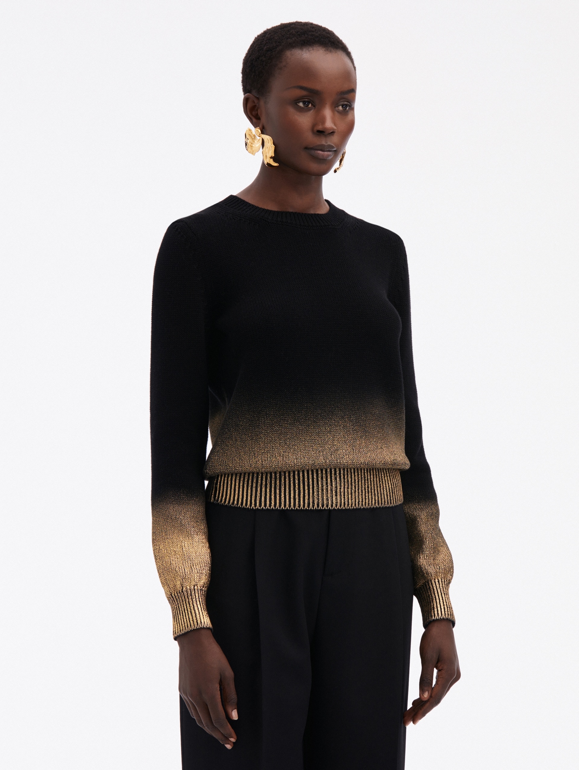 GOLD FOIL PRINTED PULLOVER - 4