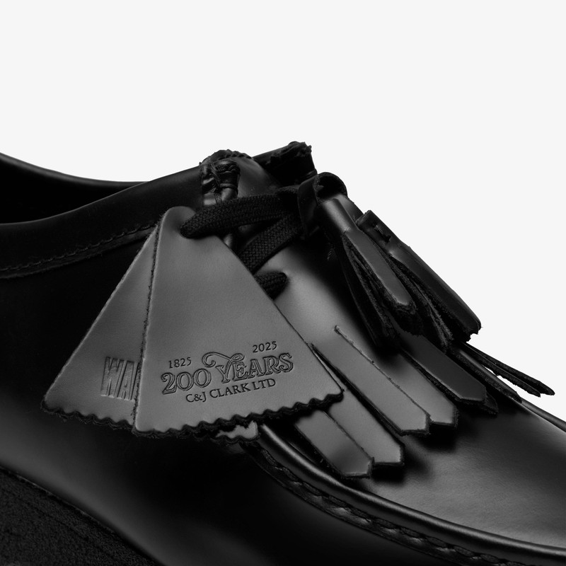 Wallabee Black Hi Shine Leather 8