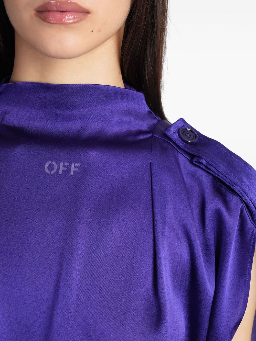 logo-embroidered blouse - 5
