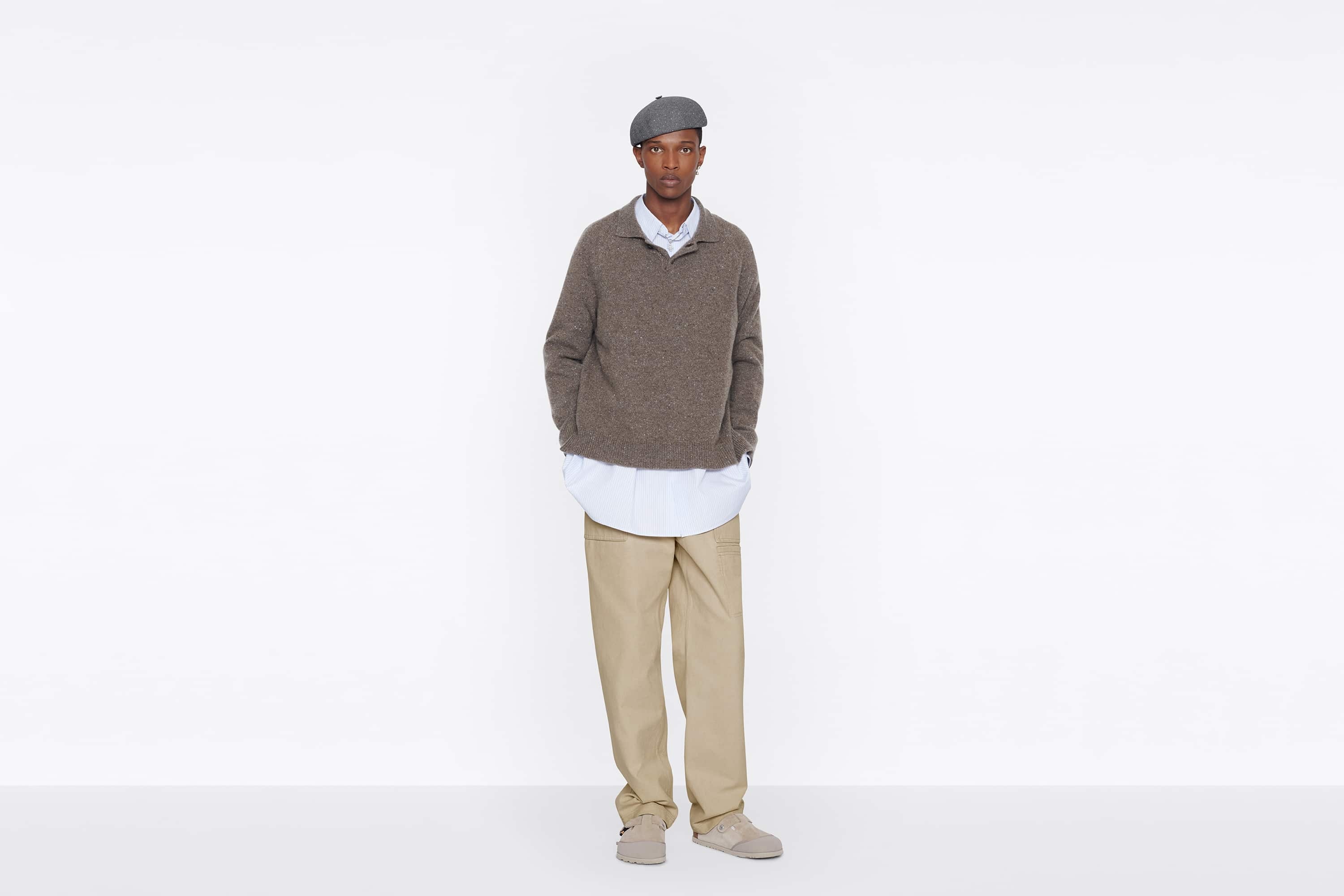 Oversized Long-Sleeved Polo Shirt - 4