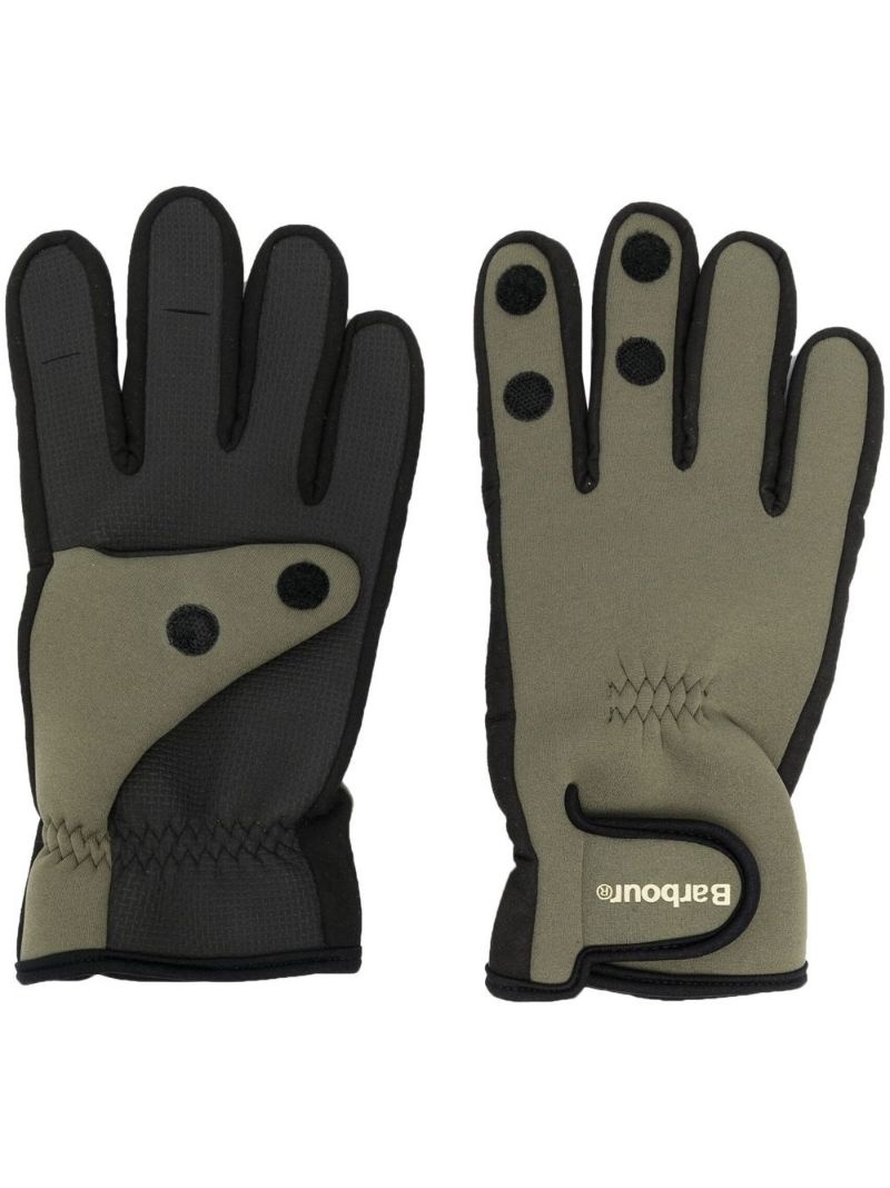 logo-print full-finger gloves - 1