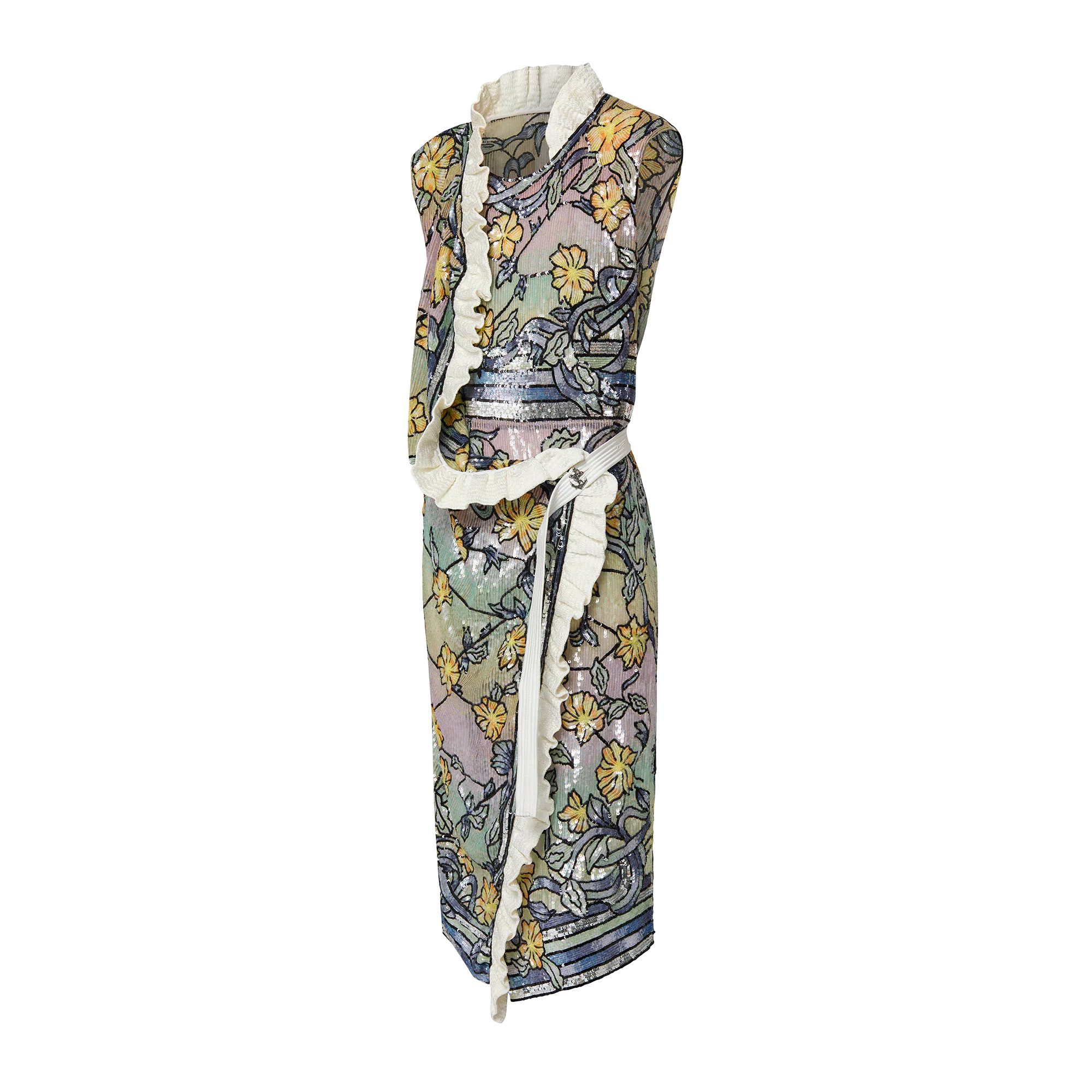 Asnières Sequin Ruffle Trim Wrap Dress - 2