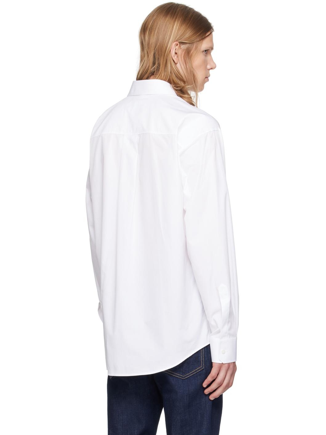 White Drop Shoulder Shirt - 3