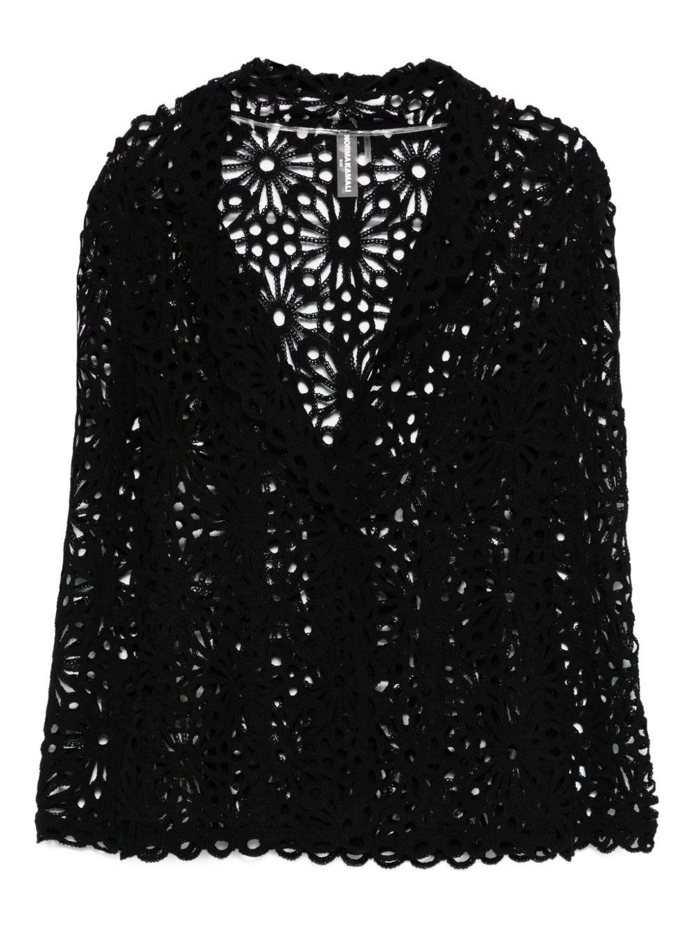 Lace single-breasted blazer jacket - 1