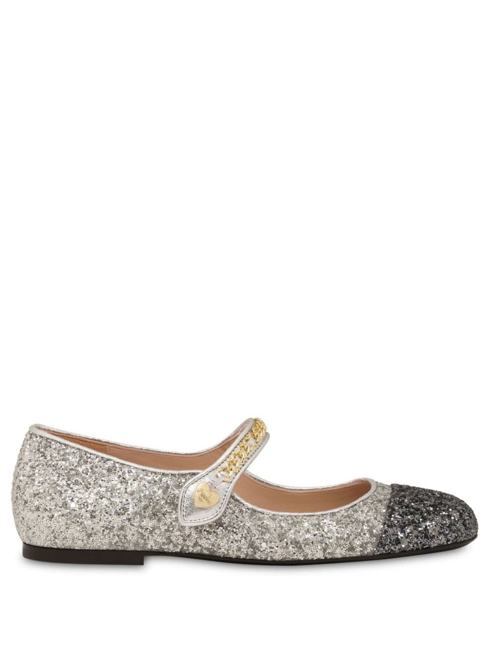 glitter-detail two-tone ballerinas - 1
