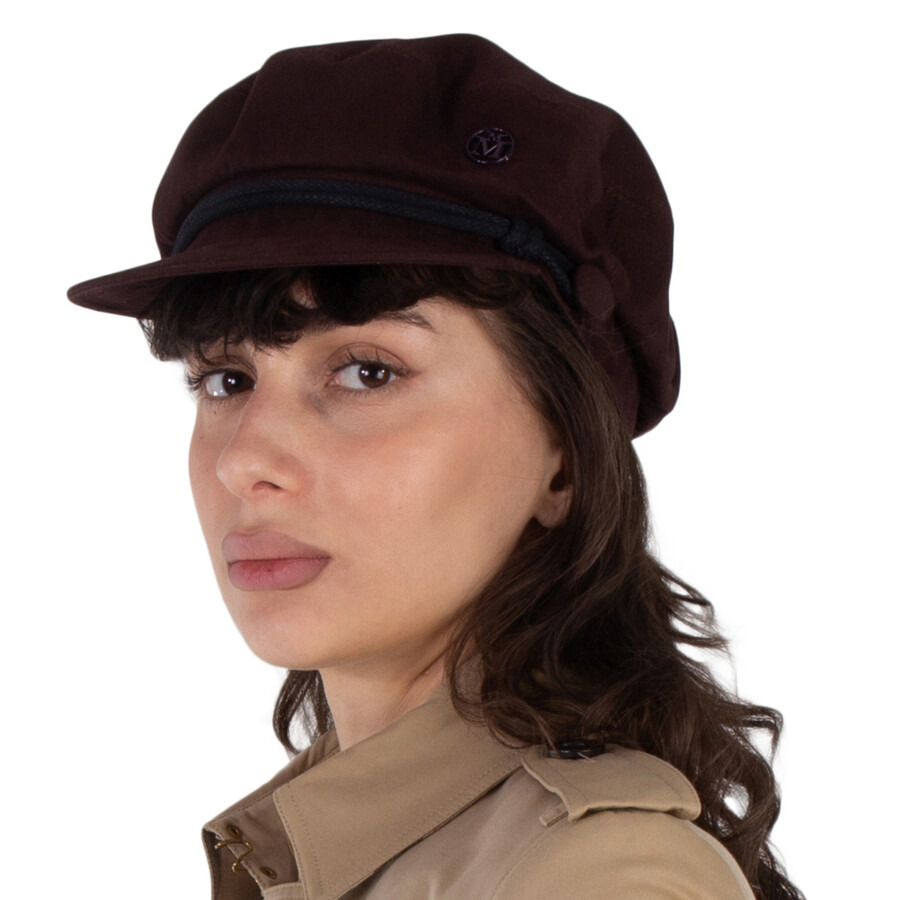 Maison Michel Ladies Bitter Chocolate New Abby Paperboy Hat - 2