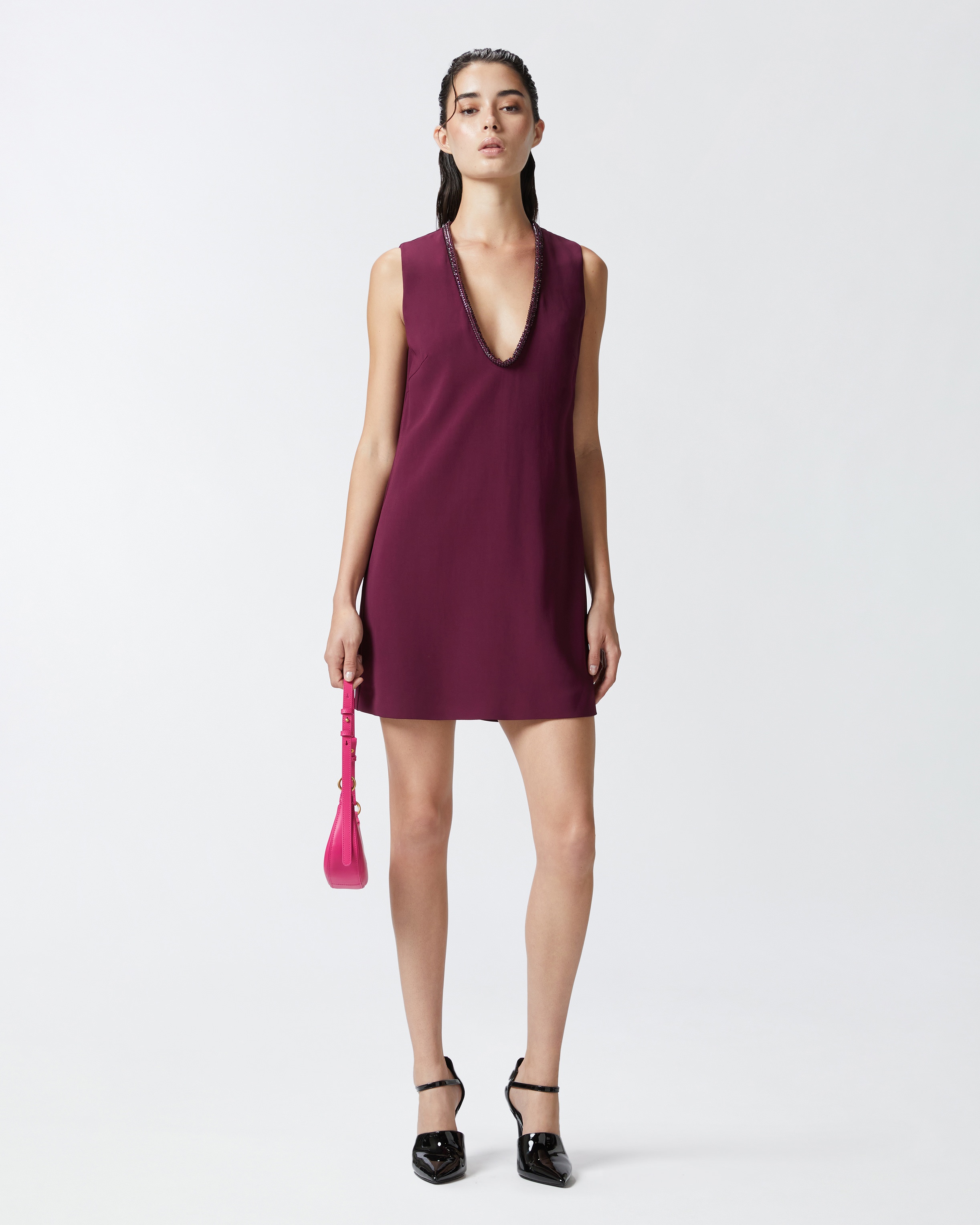MINI DRESS WITH JEWEL NECK - 3