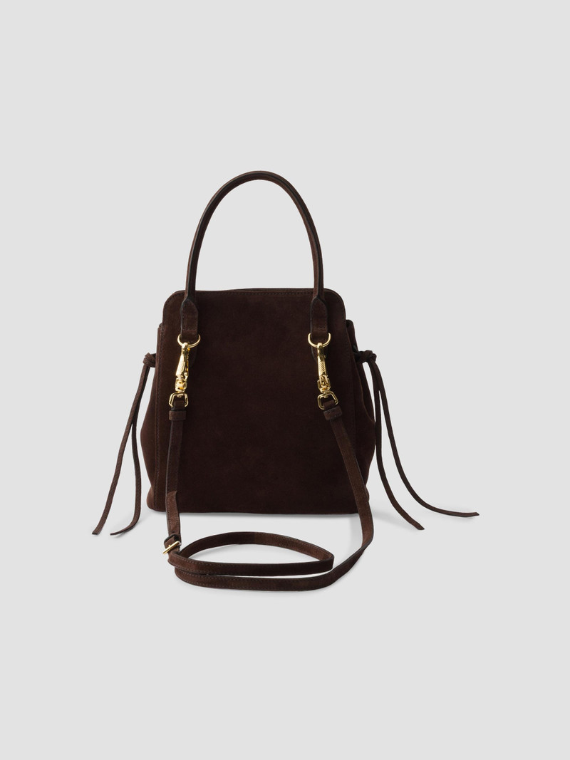 Women's Carry Mini Suede Handbag - Brown 3