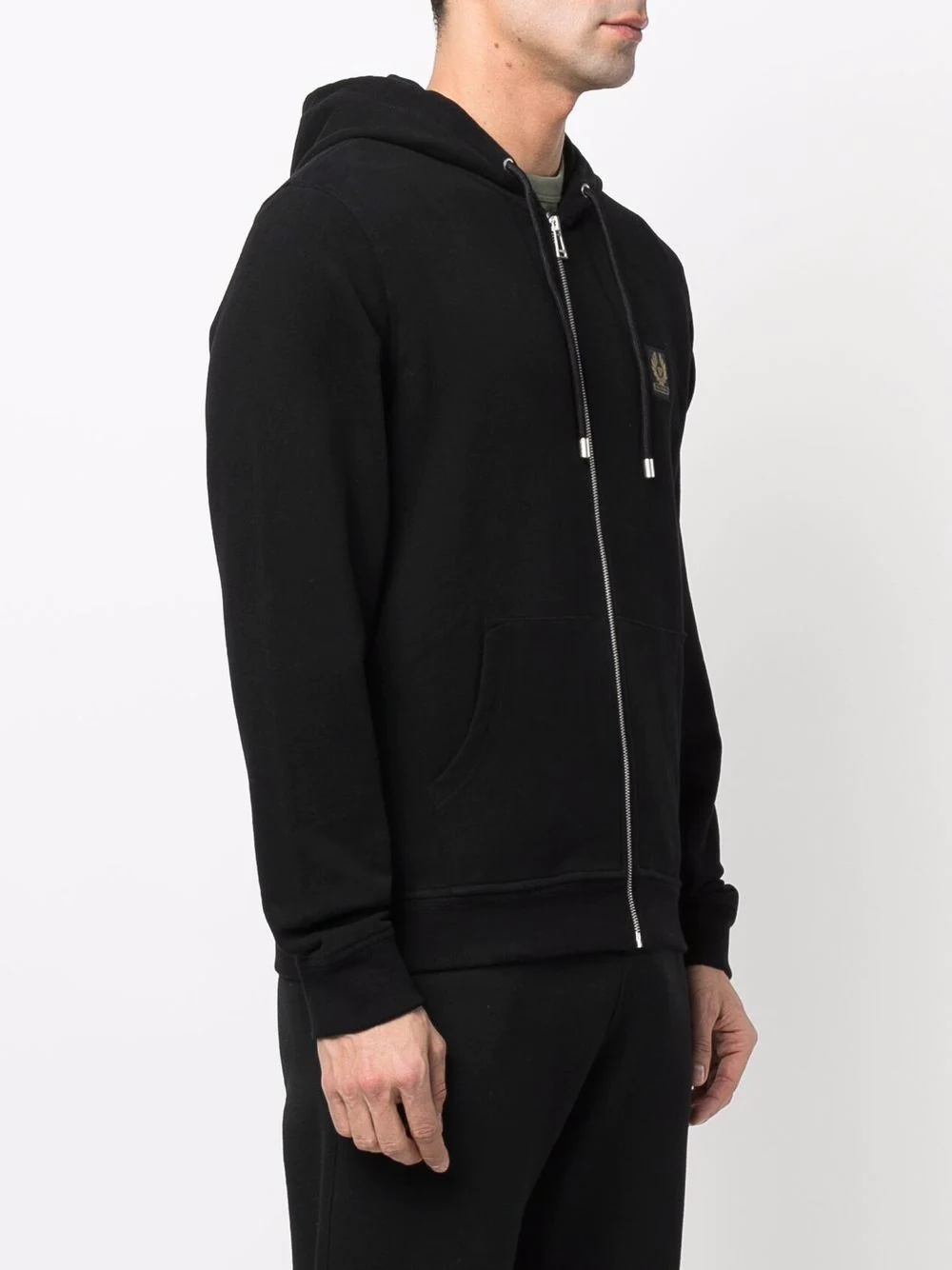 zip-up logo-patch hoodie - 3