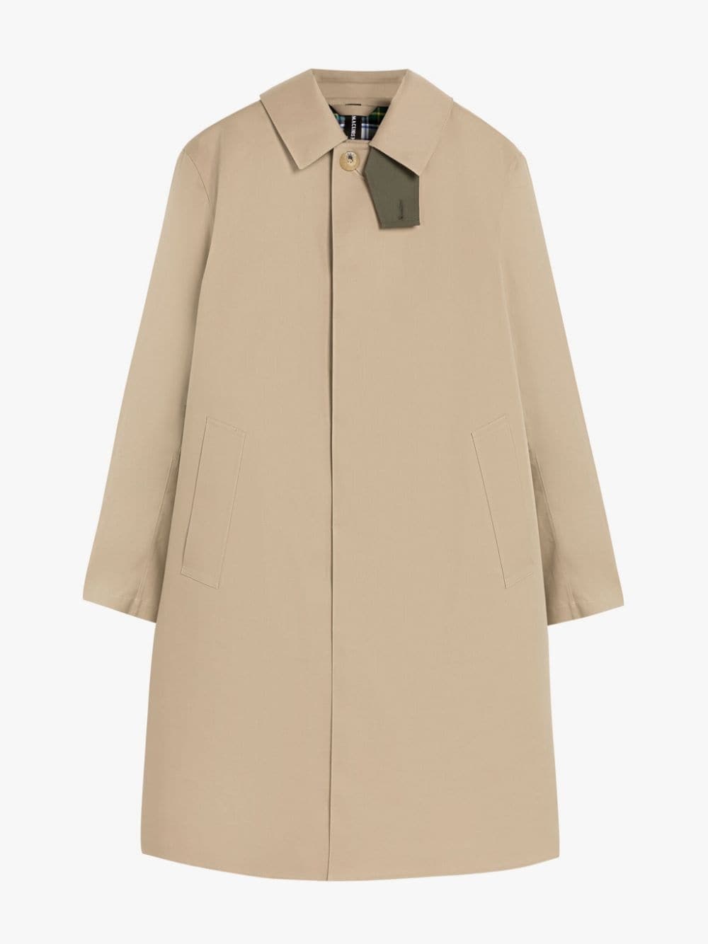 TARTAN OXFORD FAWN BONDED COTTON 3/4 COAT - 1
