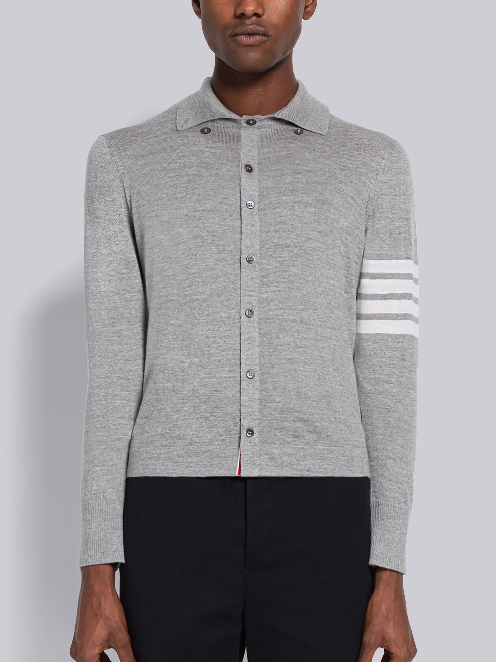 Fine Merino 4-Bar Point Collar Shirt - 1