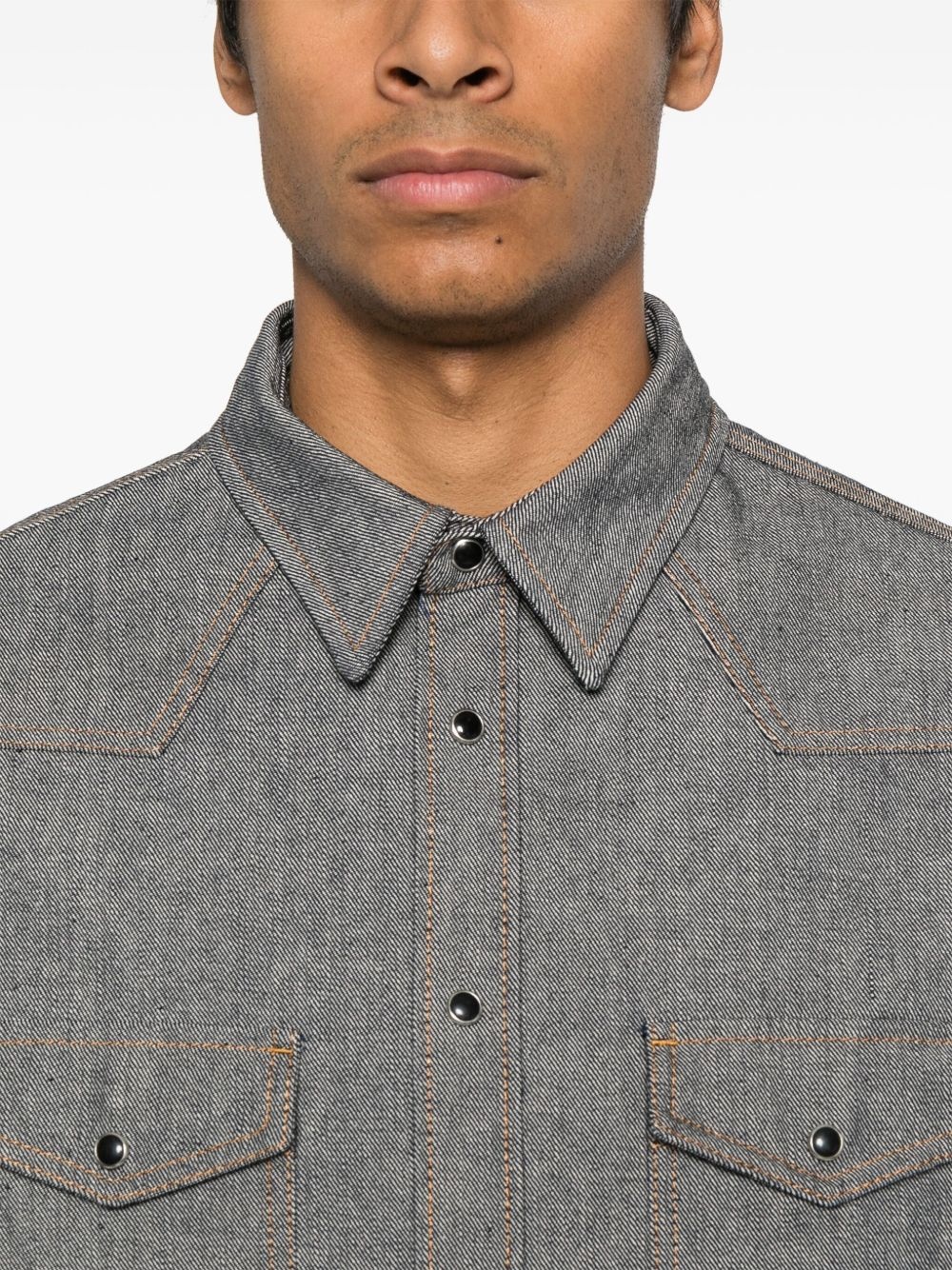 rinsed denim shirt - 5