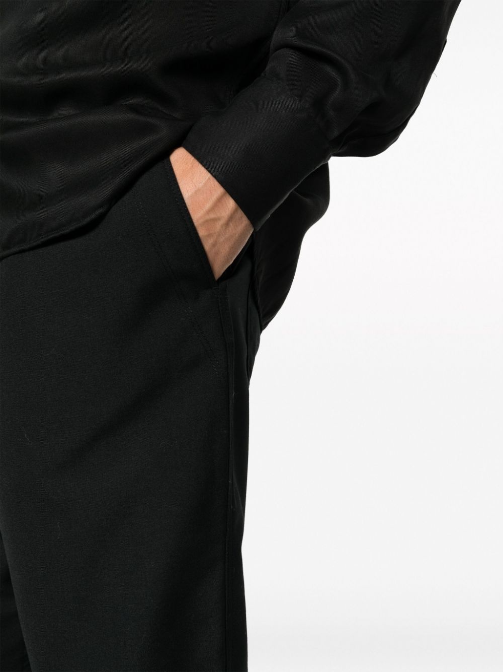 logo-patch straight-leg trousers - 6