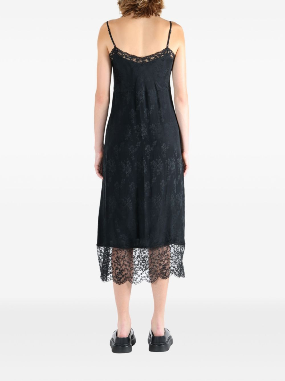 floral-lace slip midi dress - 4