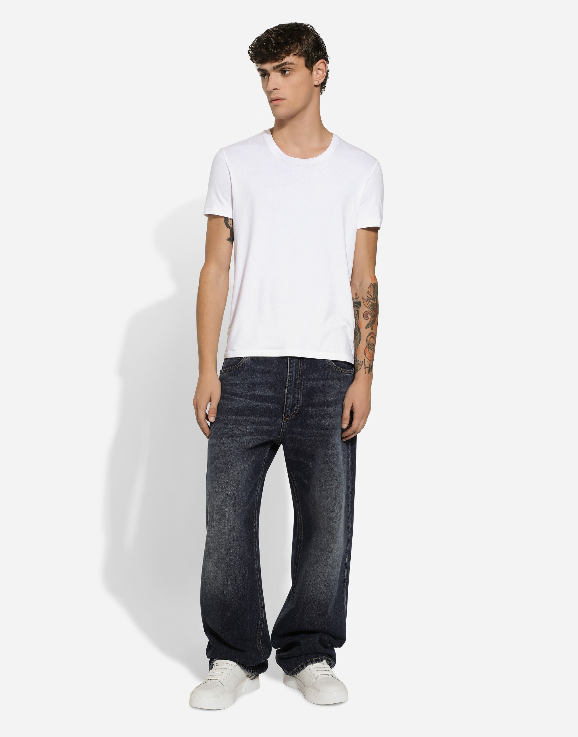 Oversize blue washed denim jeans - 2