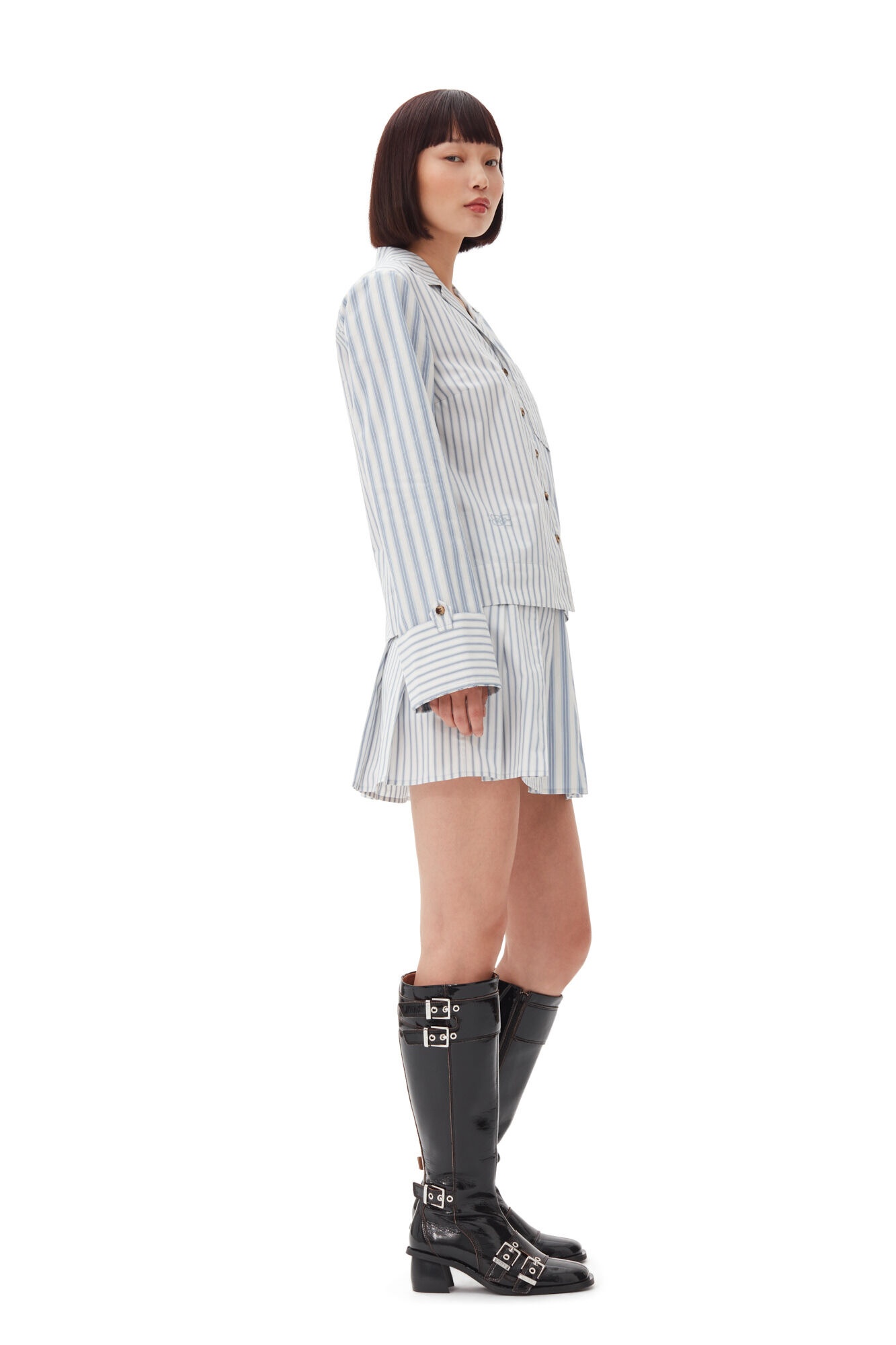 BLUE STRIPE COTTON SHIRT - 6