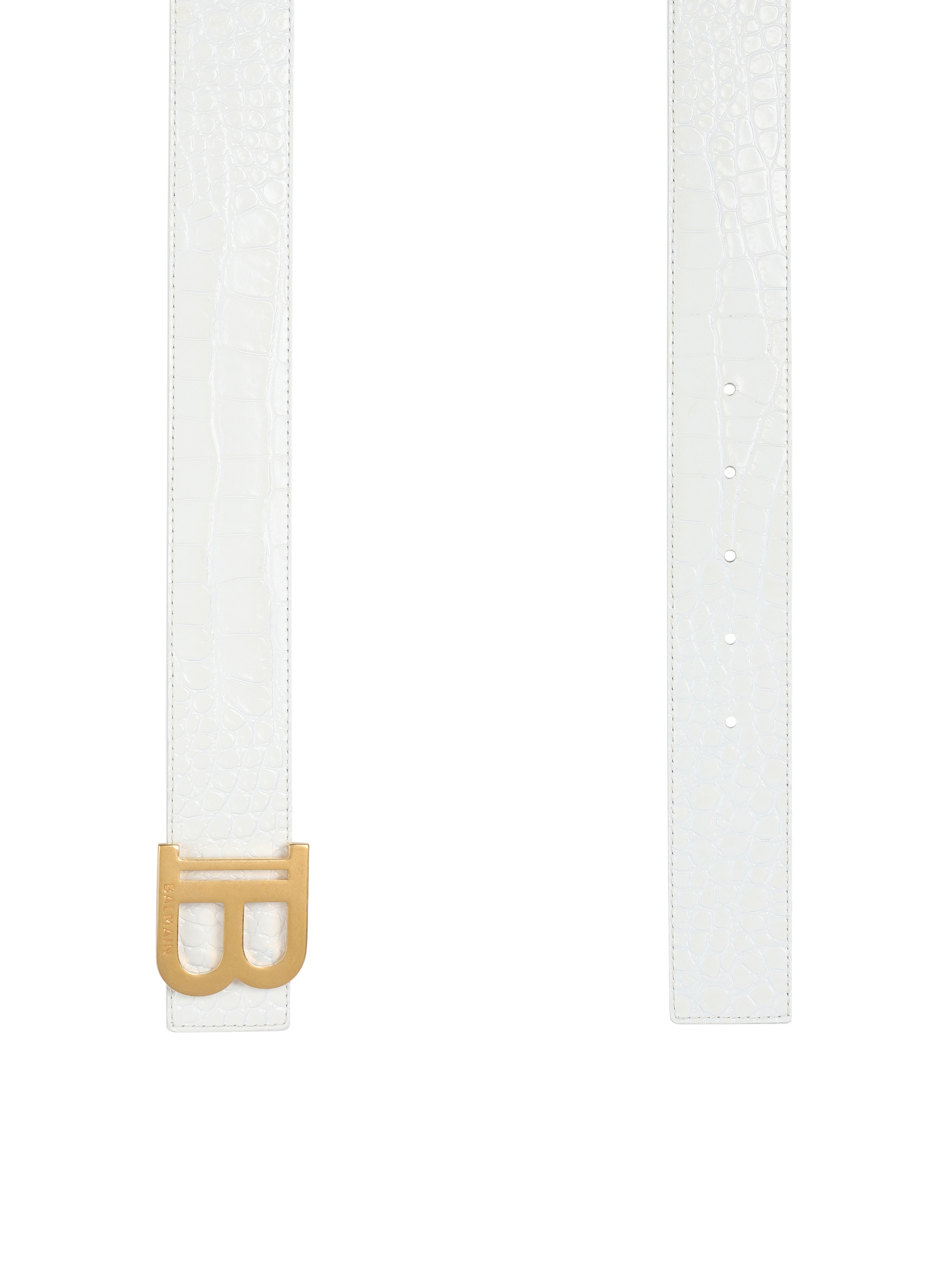 B-Belt in crocodile-embossed leather - 4