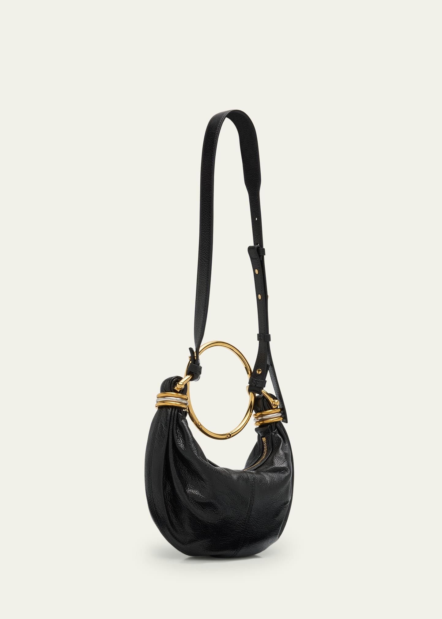 Mini Bracelet Grained Leather Crossbody Bag - 3