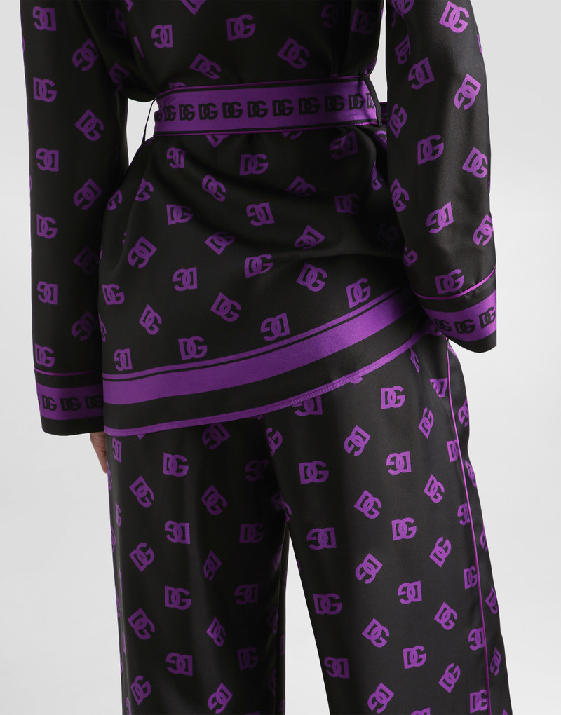 DG logo all-over print silk vanity pants 5