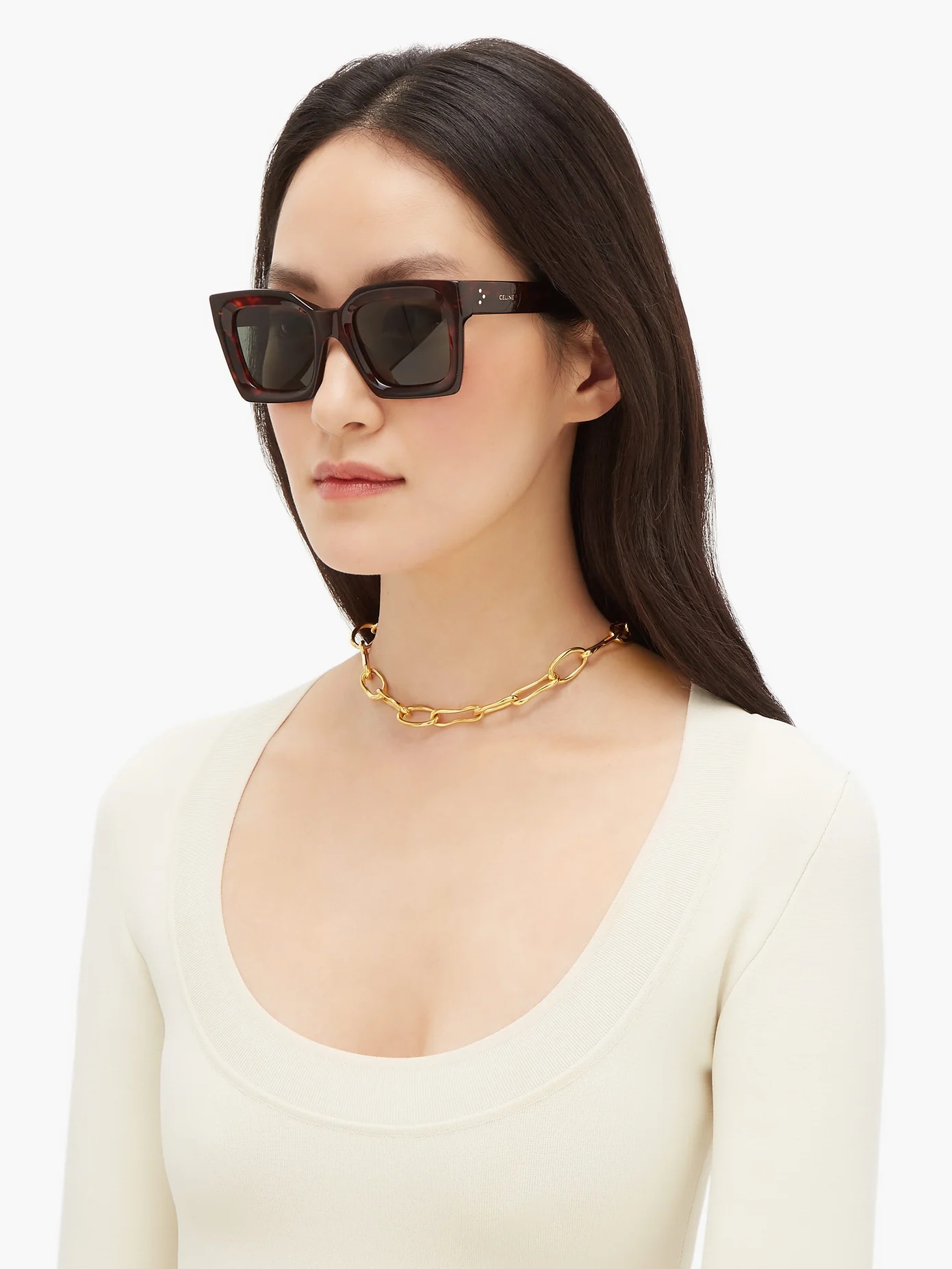 Square tortoiseshell-acetate sunglasses - 2