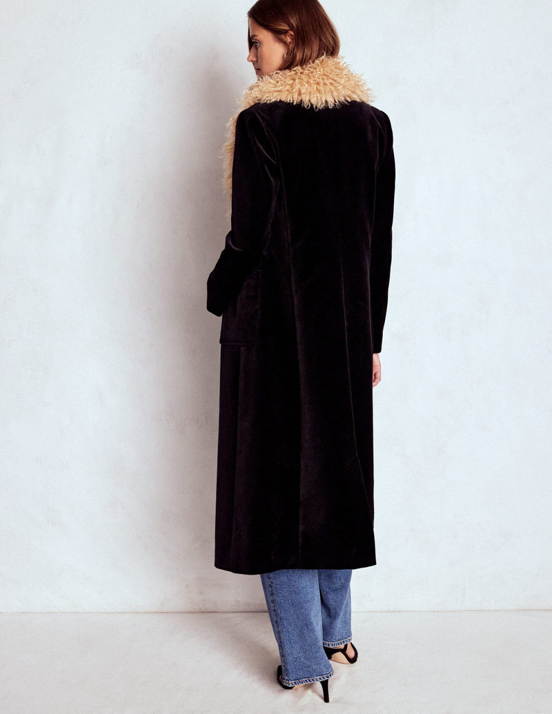 Fur Tipped Coat-Black 3