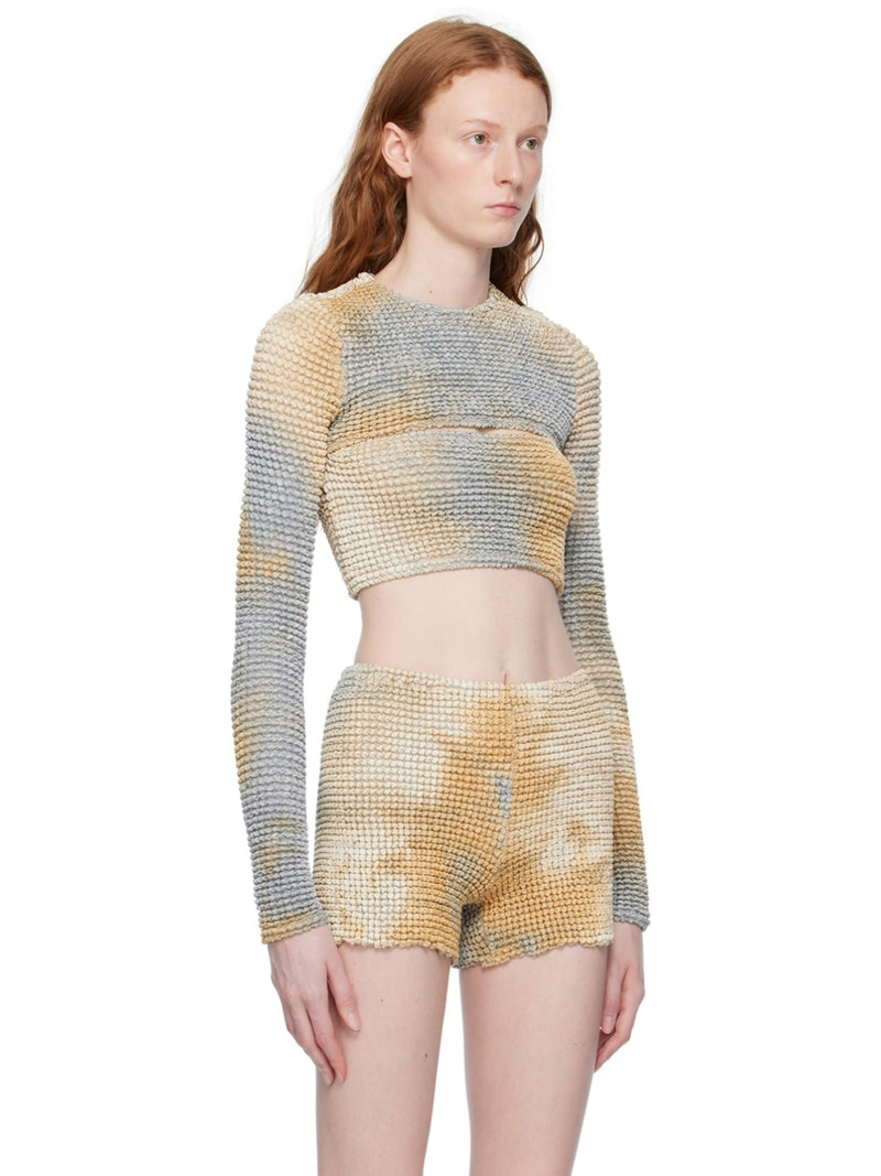 Beige & Navy Double Long Sleeve T-Shirt 2
