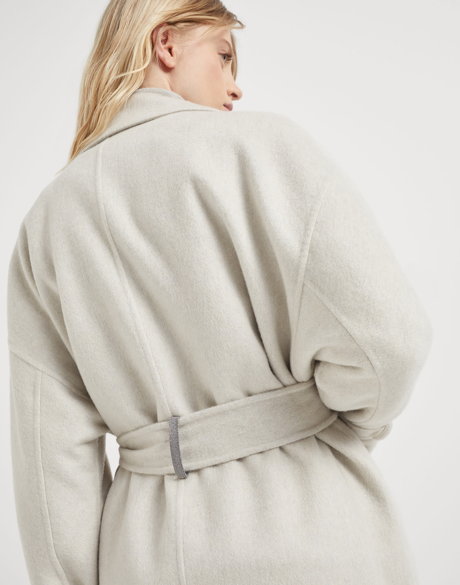 Hand-crafted coat in cashmere double beaver cloth with monili - 3