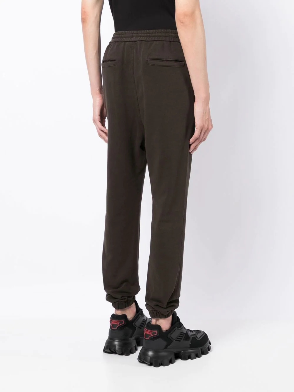 elasticated-waist cotton track pants - 4