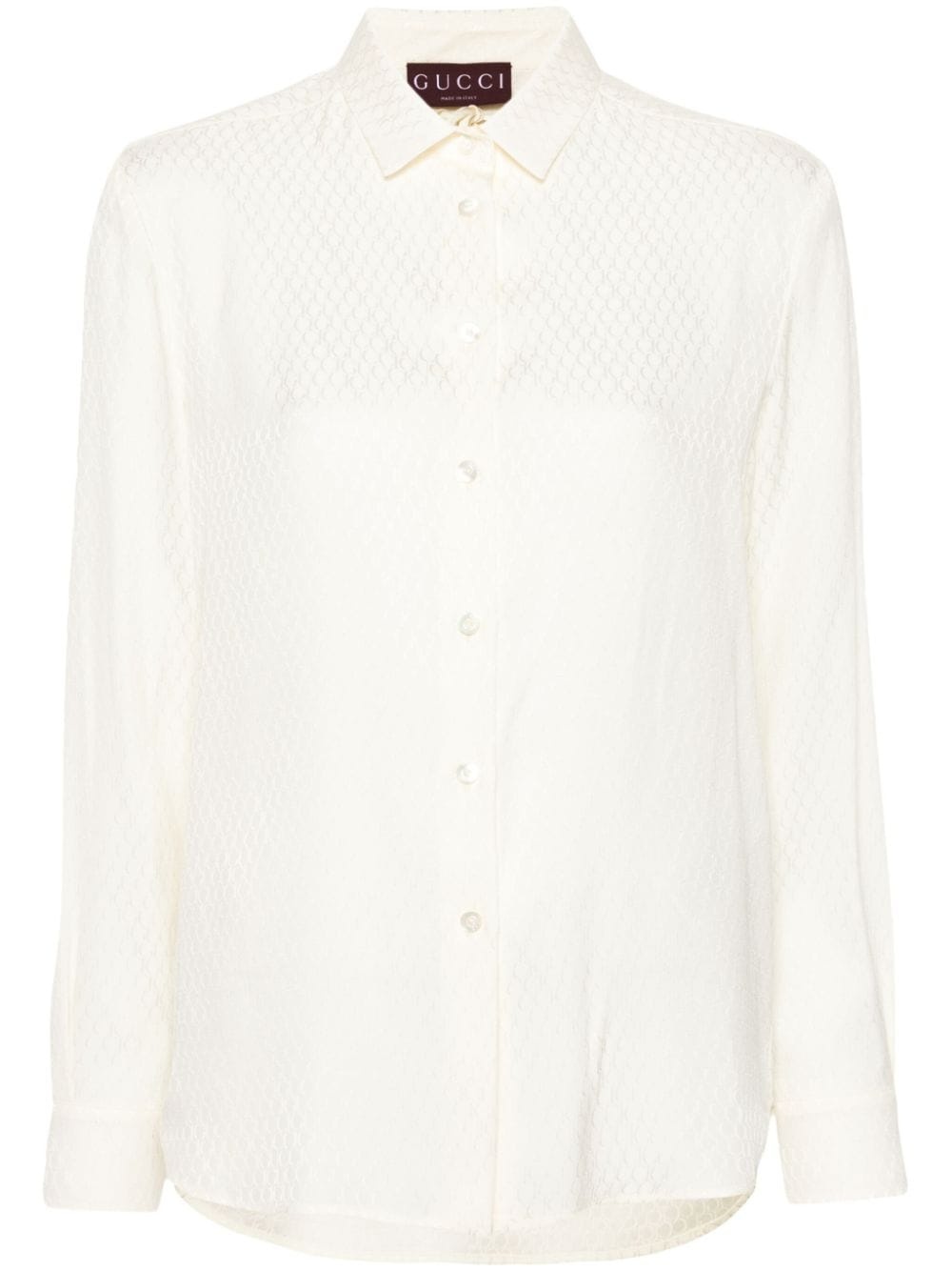 GUCCI logo-jacquard silk shirt farfetch REVERSIBLE