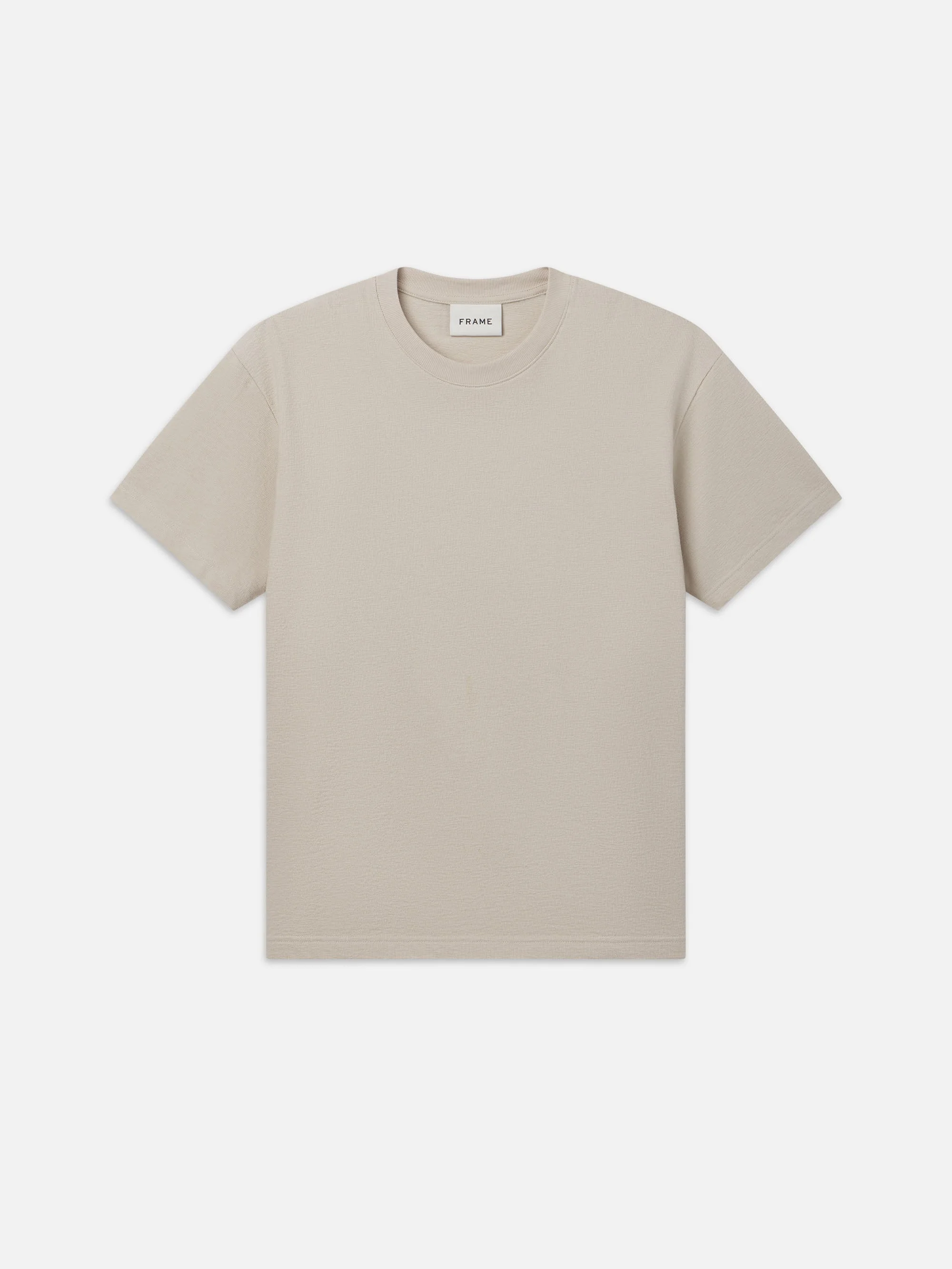 Boxy Textured Tee in Off White - 1