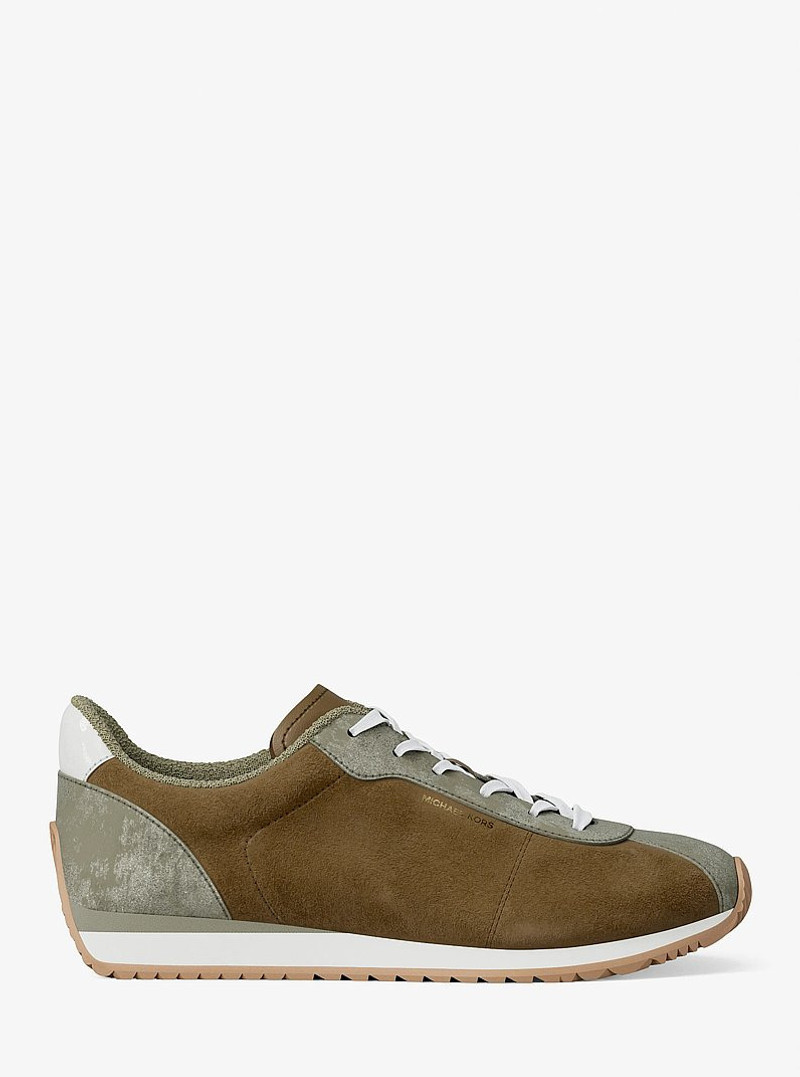 MICHAEL KORS Rhodes Color-Block Suede Trainer outlook