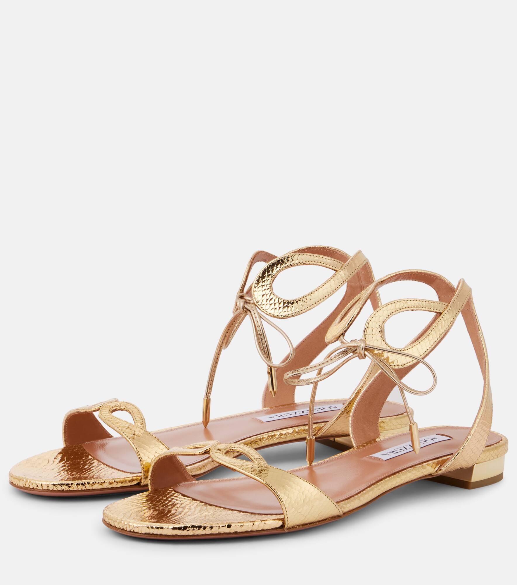 Tessa metallic leather sandals - 4