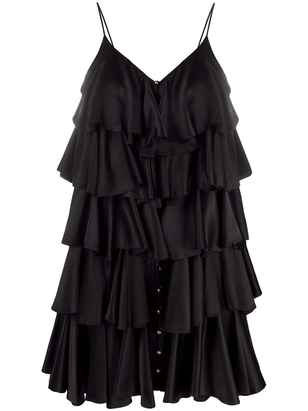 ruffle layered strappy dress - 1