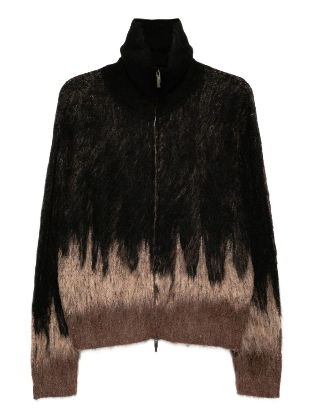 gradient zipped cardigan - 1
