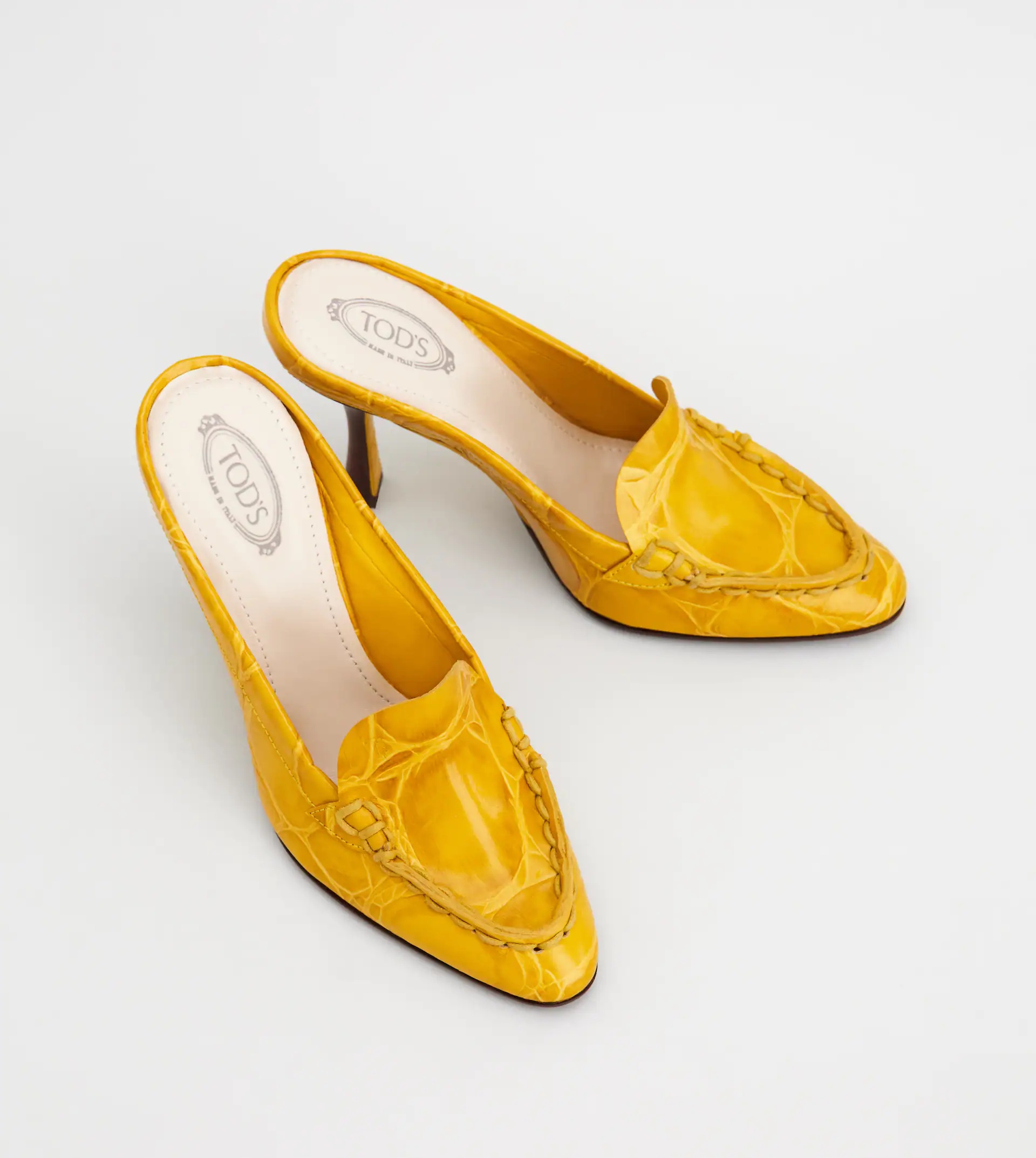 SPIGA MULES IN LEATHER - YELLOW - 3