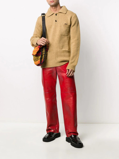 Marni knitted long sleeve polo shirt outlook