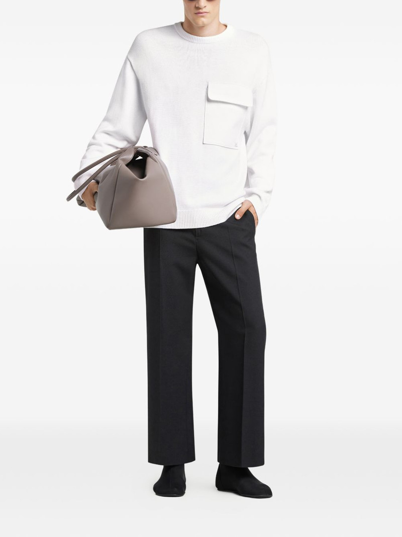 courrèges chest-pocket crew-neck sweater outlook