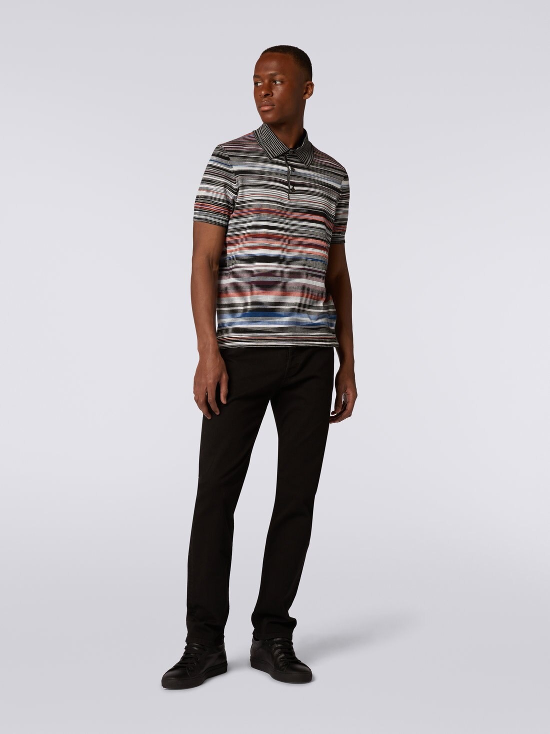 Short-sleeved polo shirt in slub cotton - 2