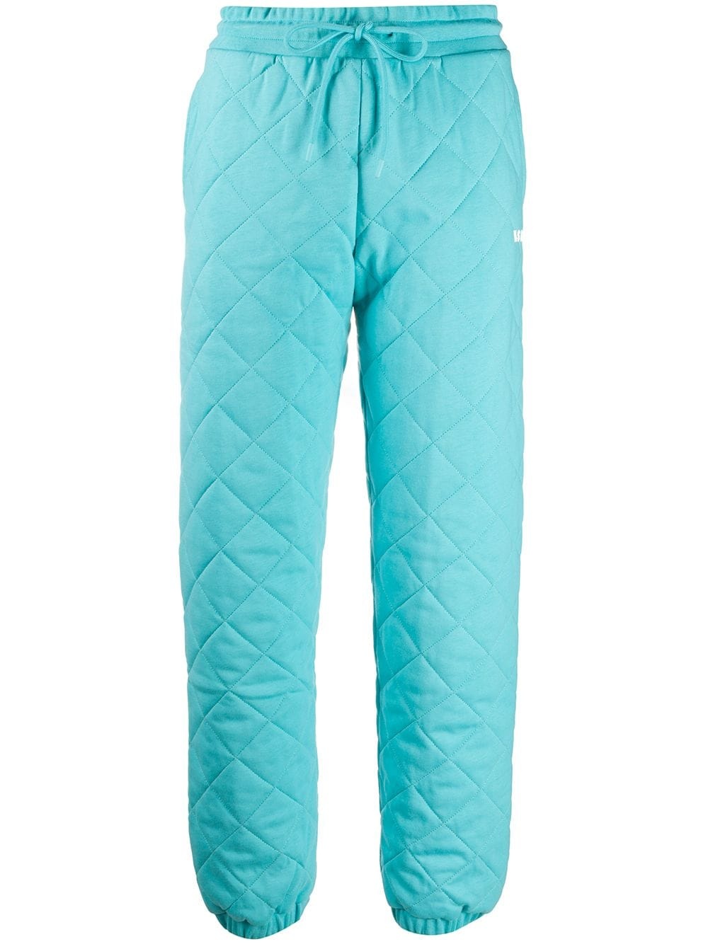 logo print quilted track pants - 1