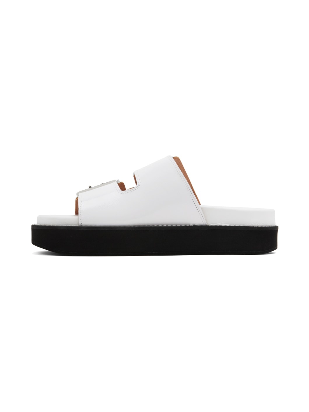 White Wide Chunky Sandals - 3