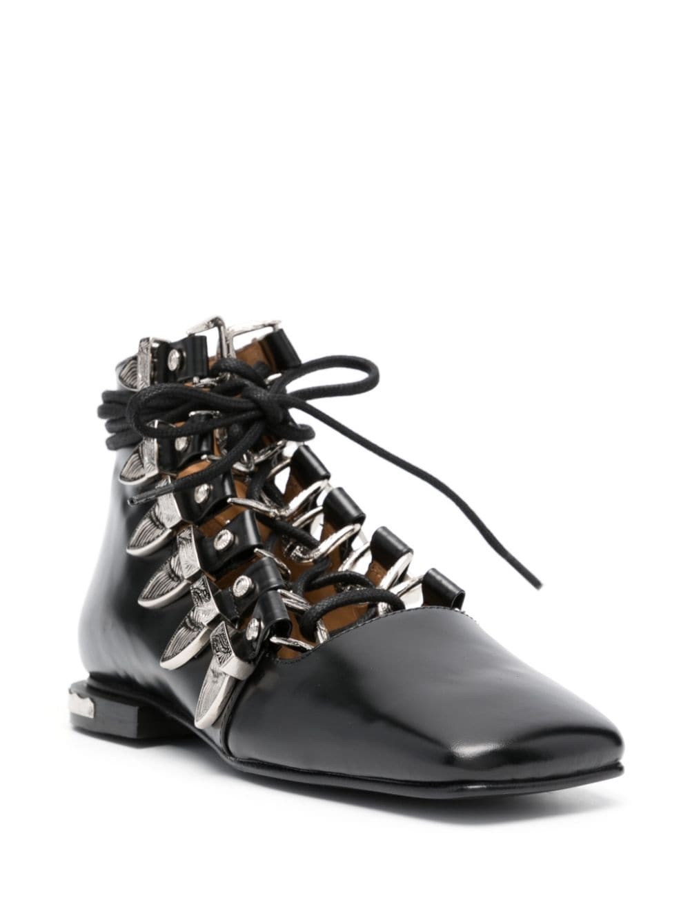 lace-up leather ankle boots - 2