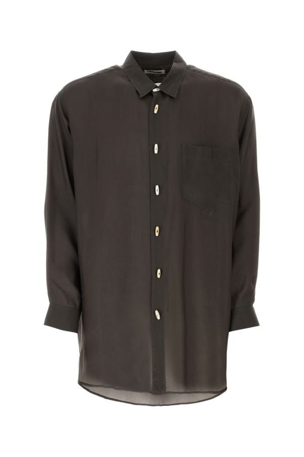 Dark brown viscose shirt - 1