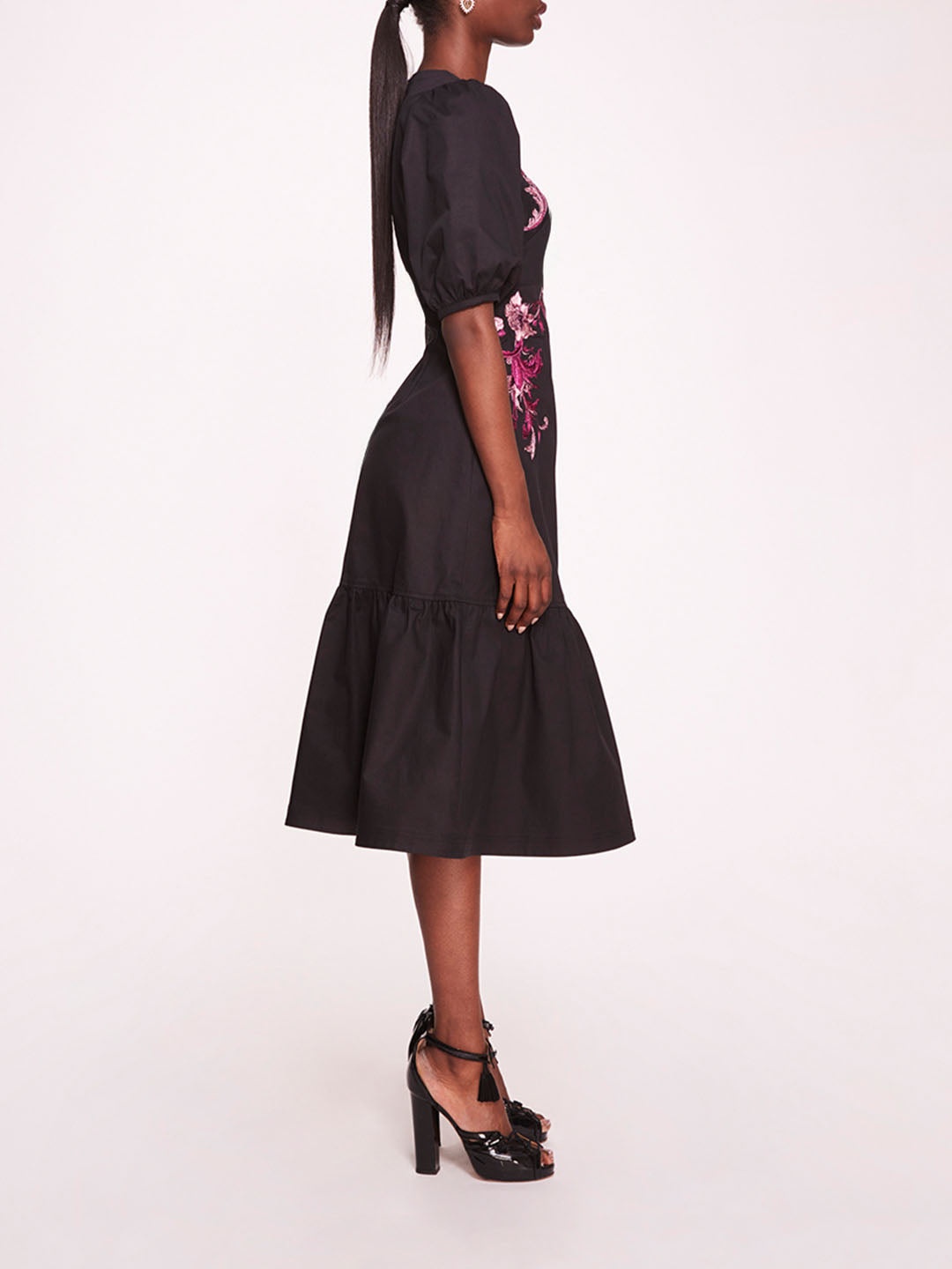COTTON TWILL MIDI DRESS - 3